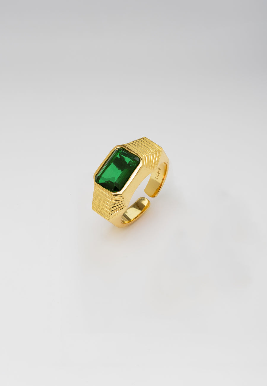 Anillo esmeralda vintage regulable