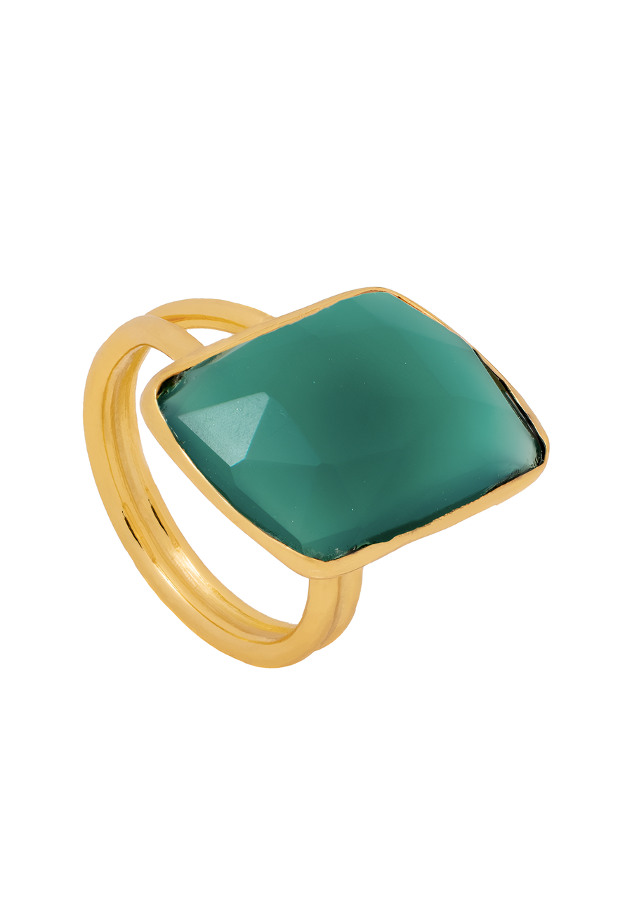 Anillo Stardust Verde bañado en oro de Lavani Jewels