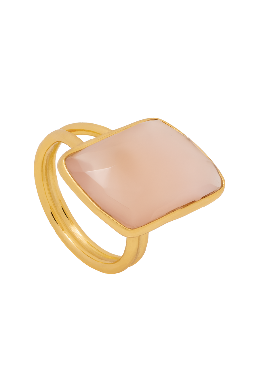 Anillo con piedra rosa de cuarzo Stardust Lavani Jewels
