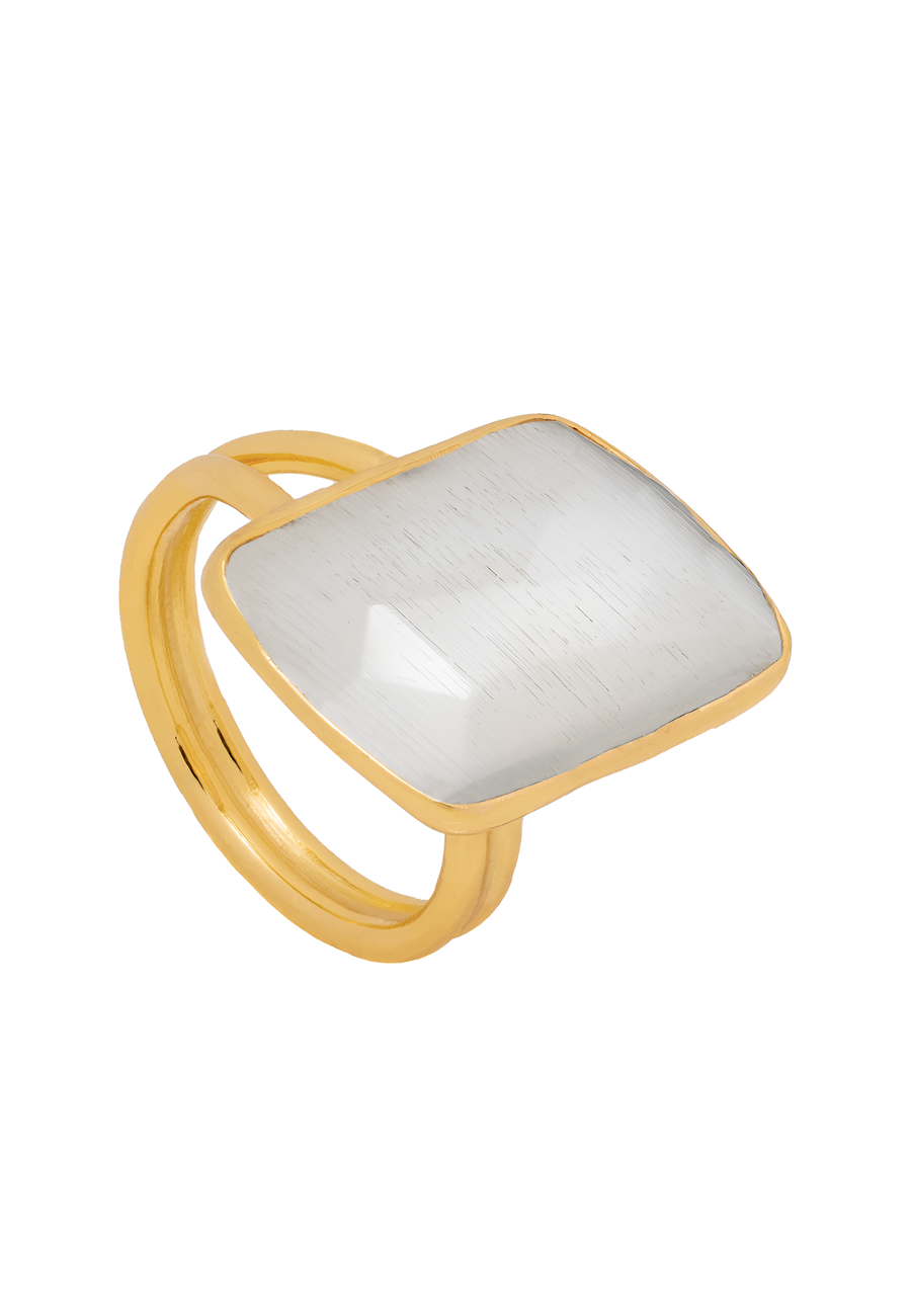 Anillo Stardust con piedra semipreciosa blanca de Lavani Jewels