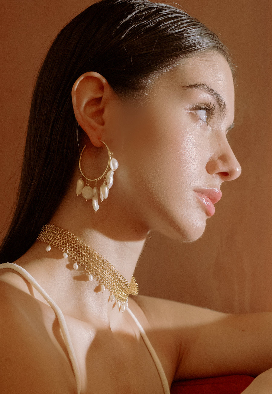 aros de perlas barrocas