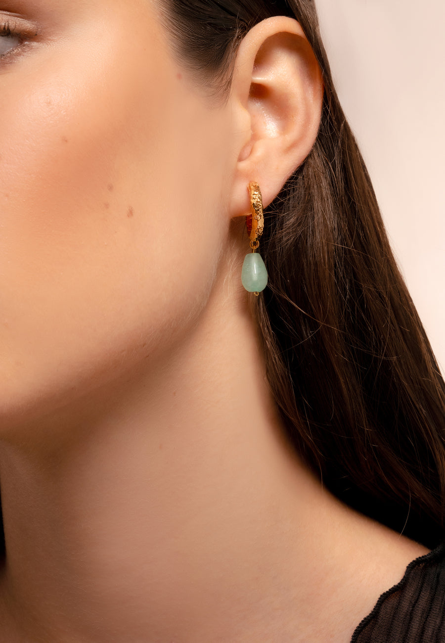 Sadie Aquamarine Hoops