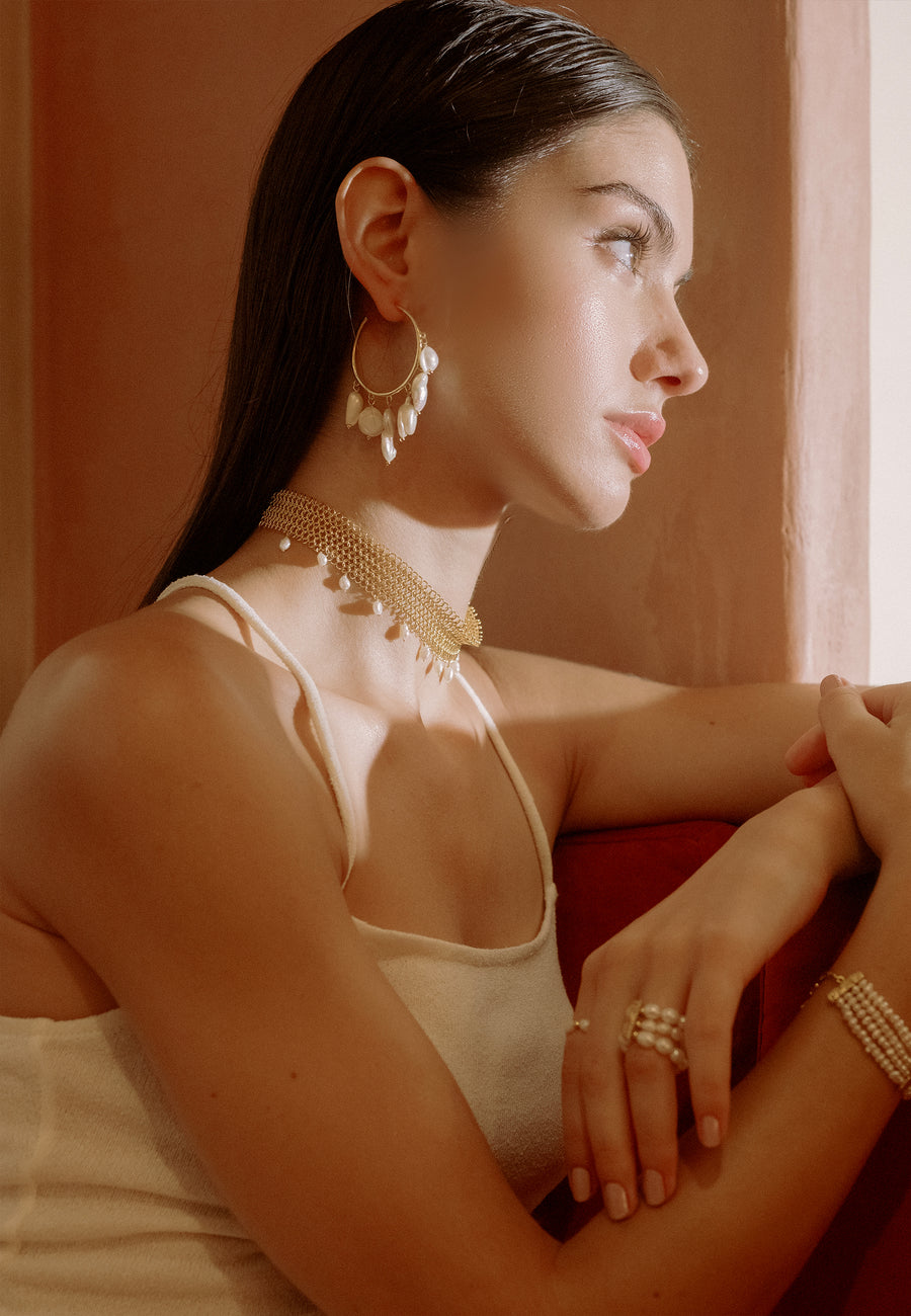 aros de perlas barrocas