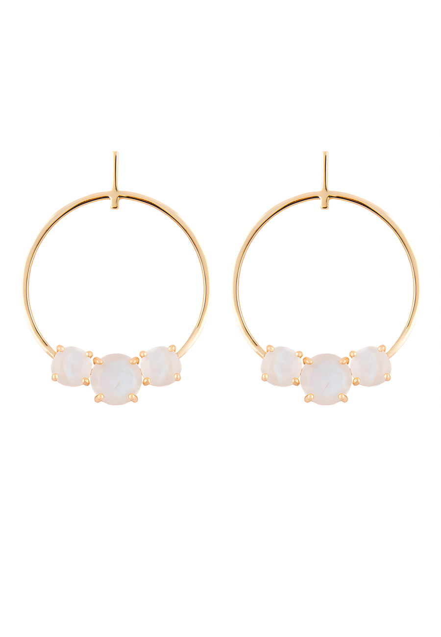 pendientes aro frontal Moonlight blanco
