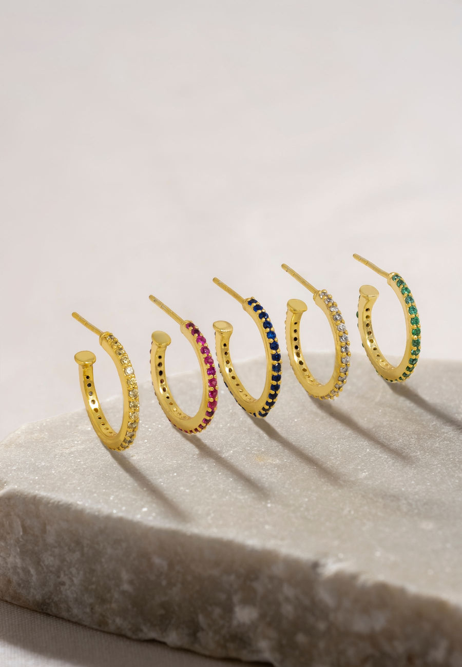 Eclectische Shine Big Green Hoops