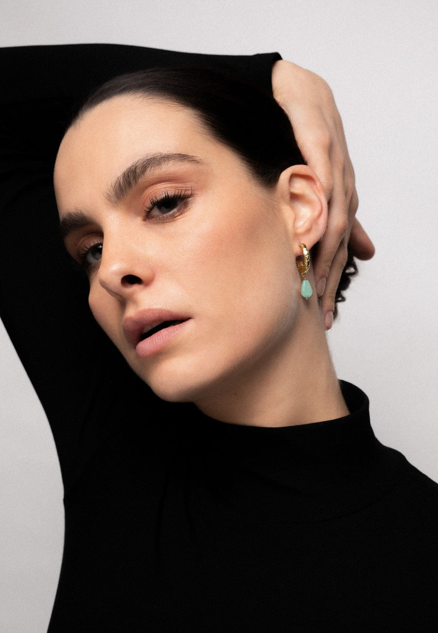 Sadie Aquamarine Hoops