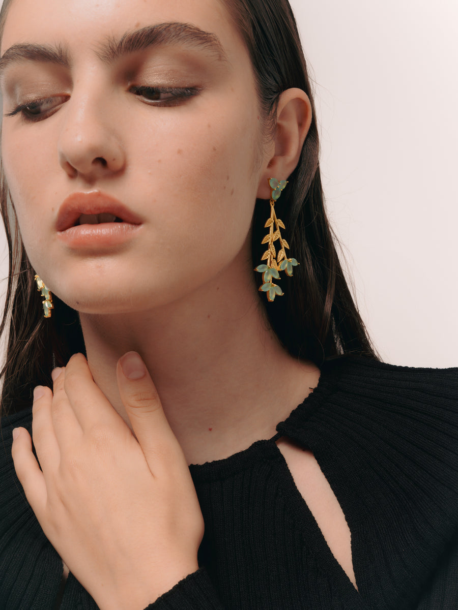 Pendientes Blume Aguamarina