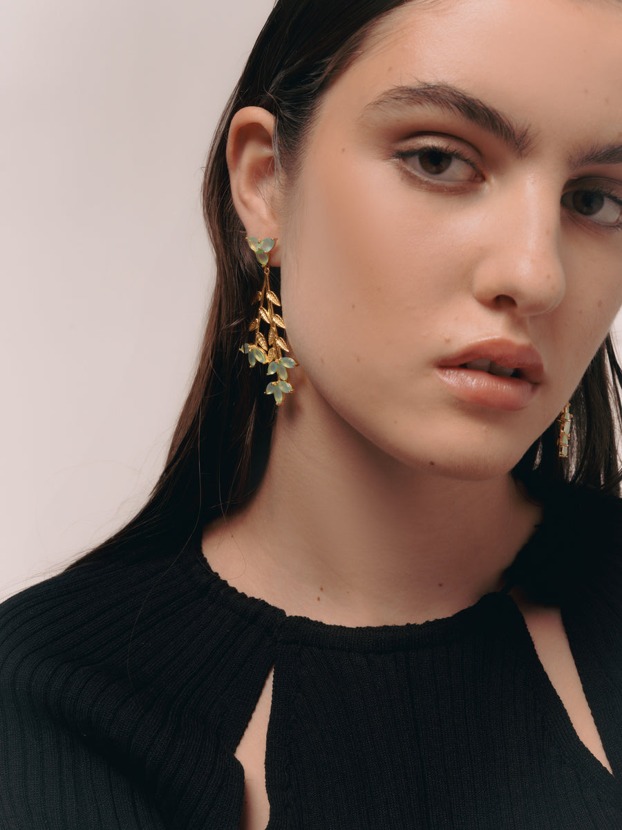 Pendientes Blume Aguamarina