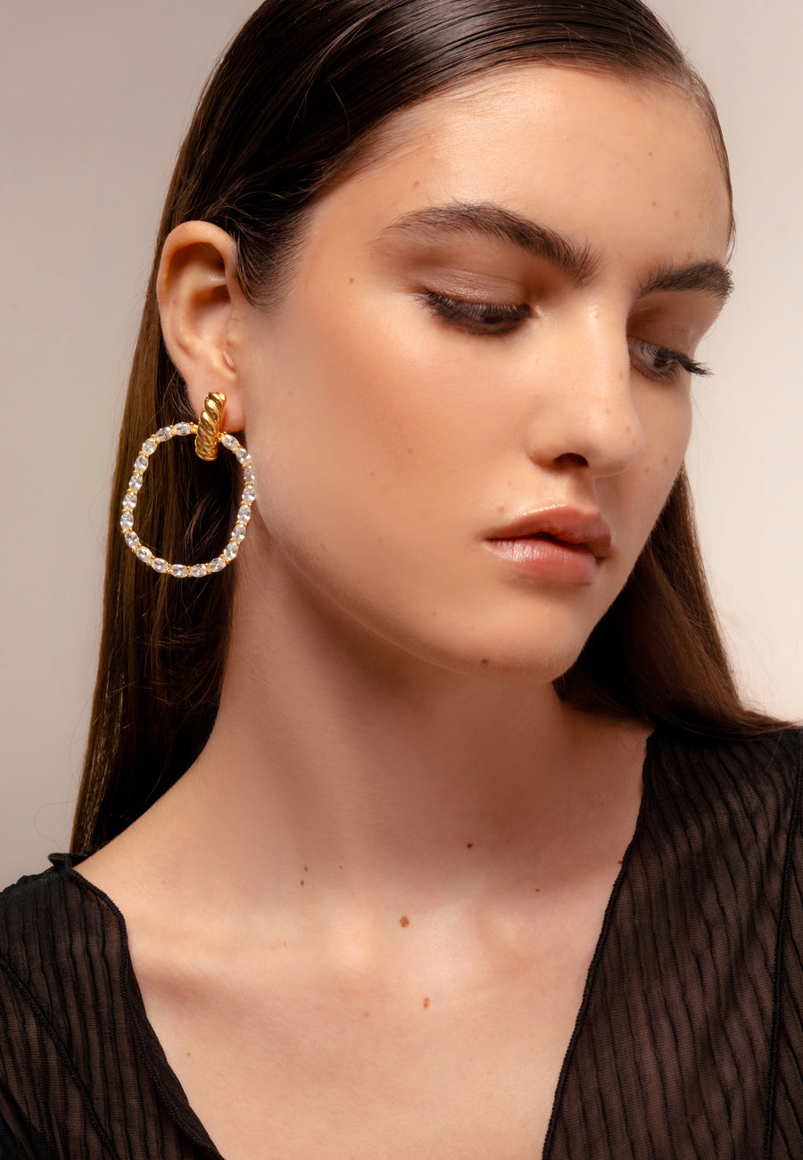 Twiggy White Earrings