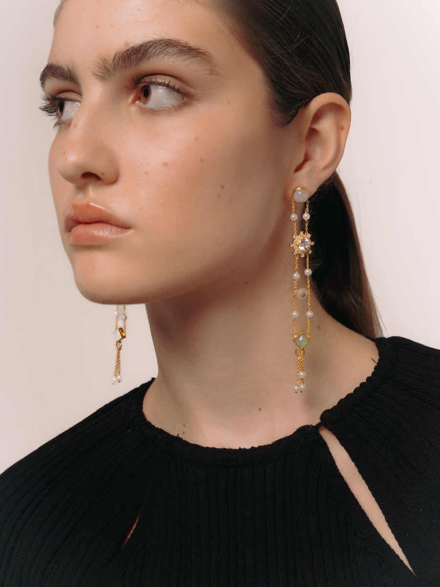 Boucles d'oreilles Galatée Blanches