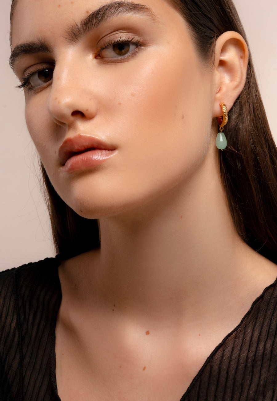 Sadie Aquamarine Hoops