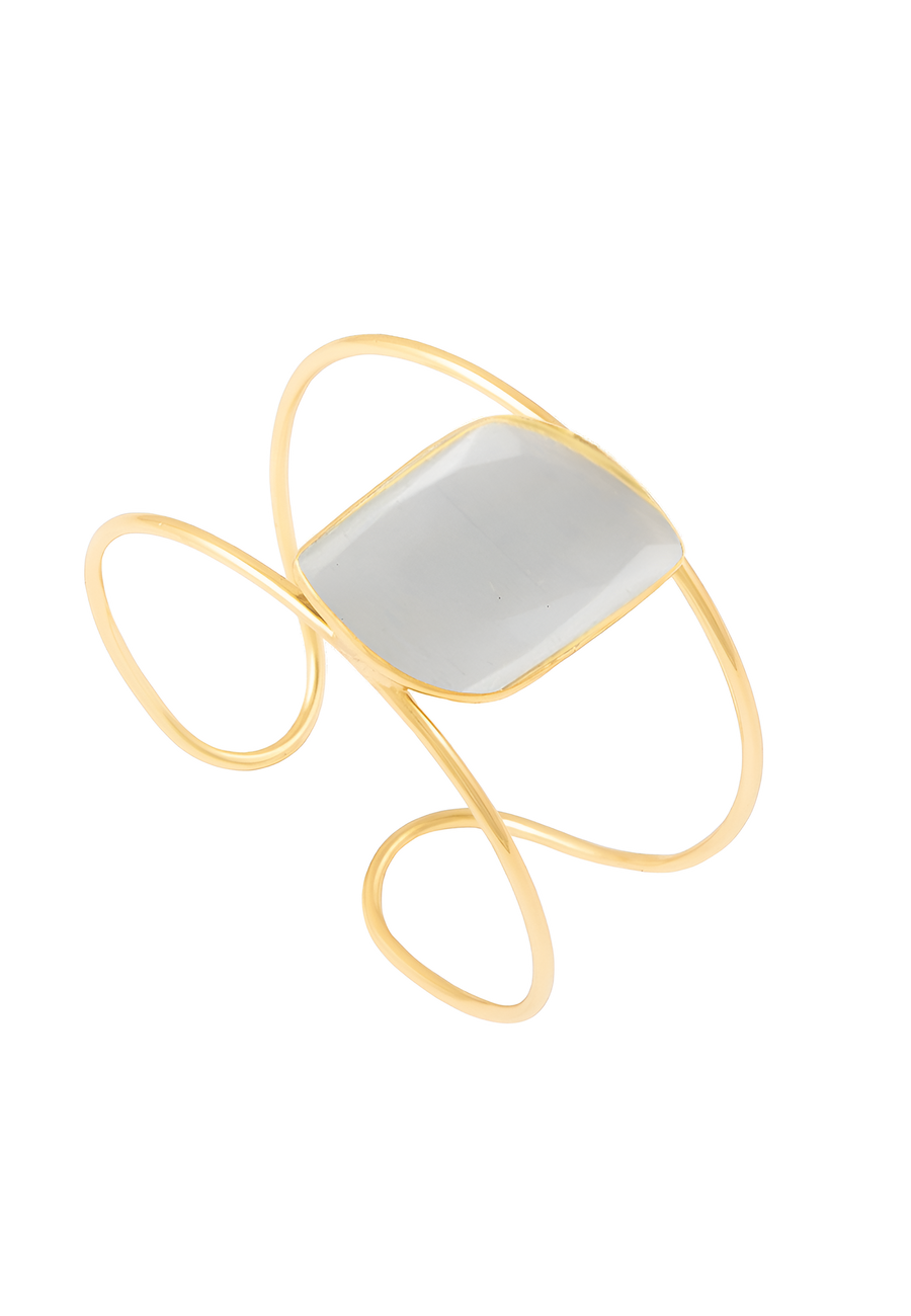 Brazalete ancho Stardust con piedra Blanca Lavani Jewels