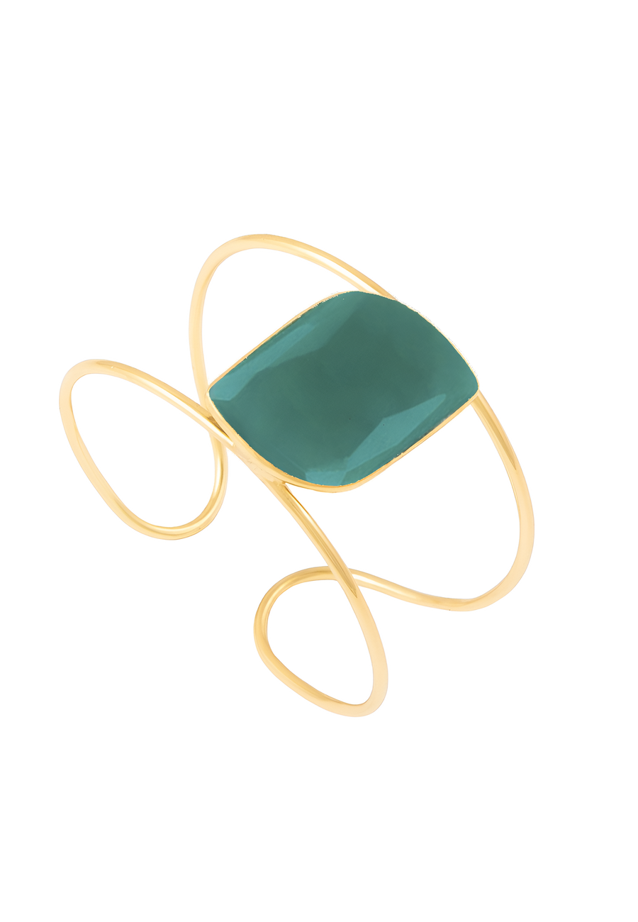 Brazalete con piedra natural Verde Lavani Jewels