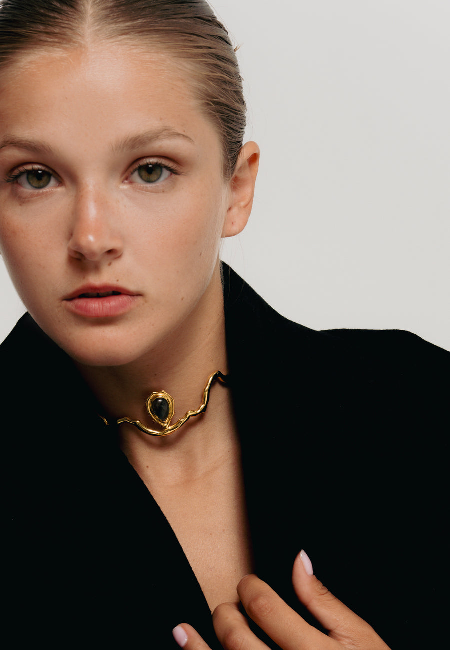 Dankbaarheid grijze choker