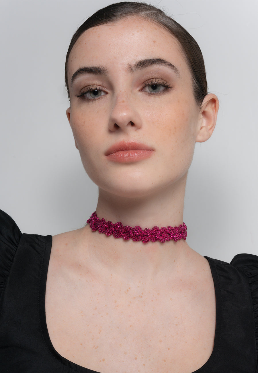 Choker Spike Pitiusas Fucsia