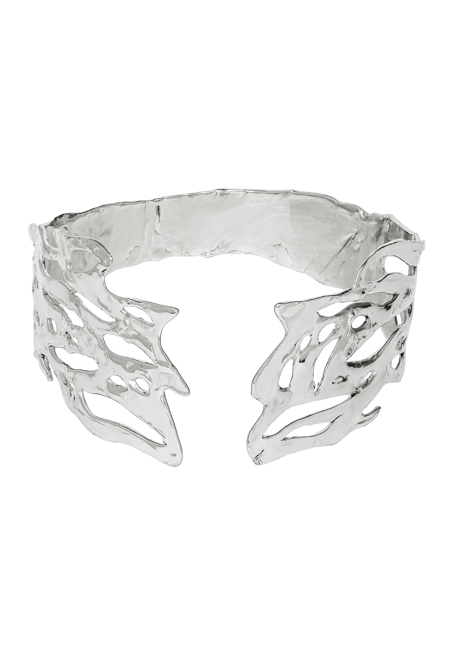 choker artesanal grande en plata