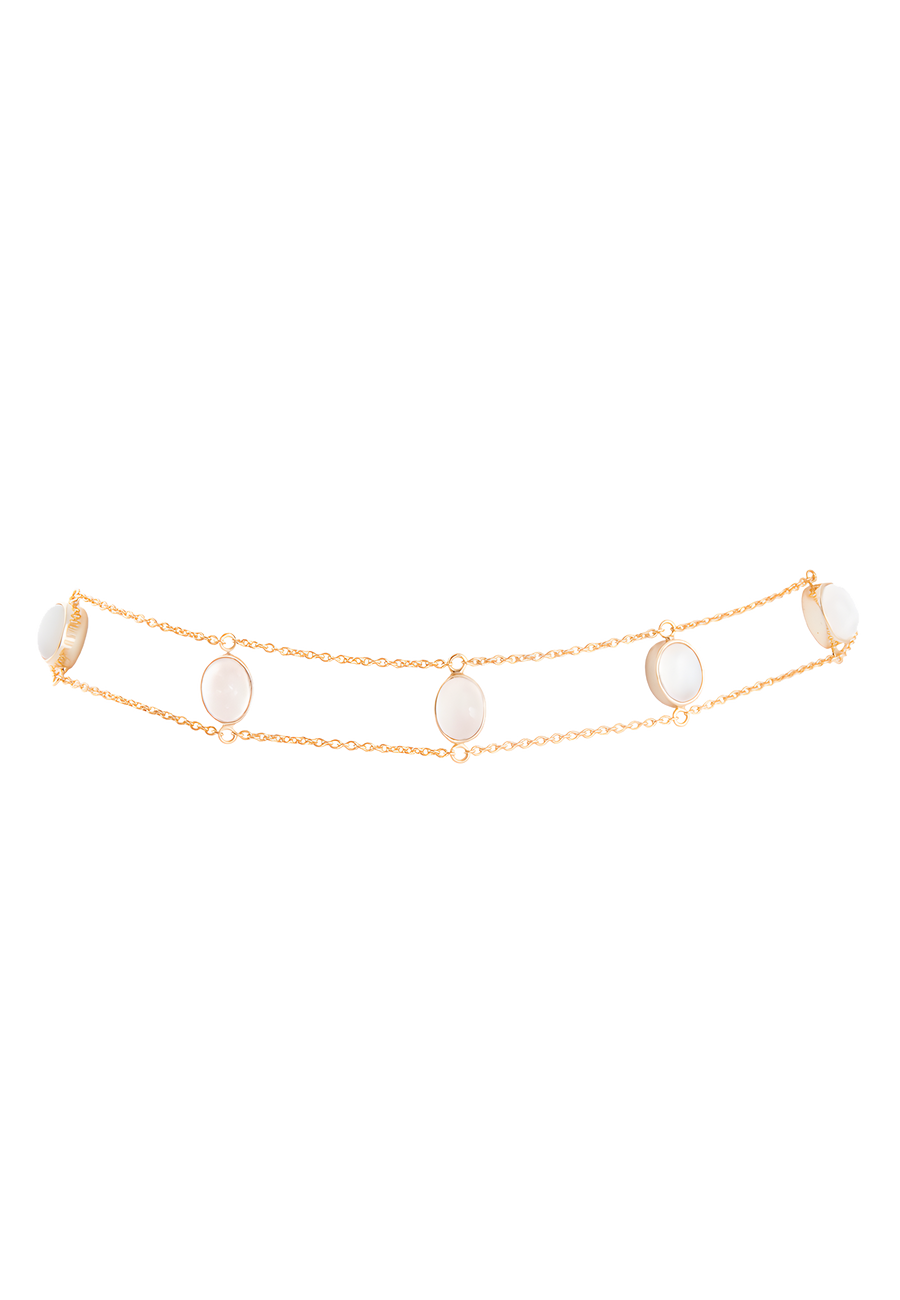 choker con piedras blancas