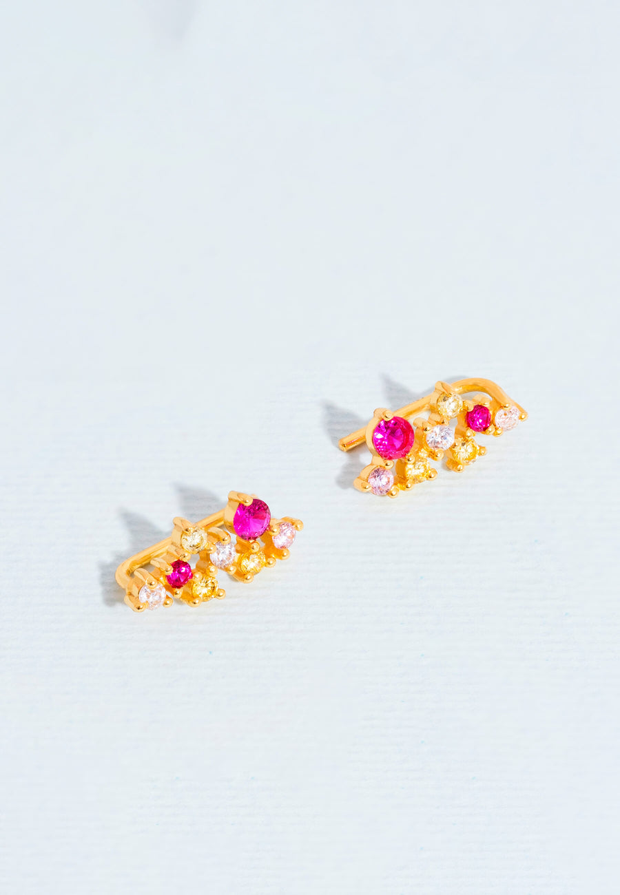 Climber Jasmine con piedra rosa y blanca Lavani Jewels