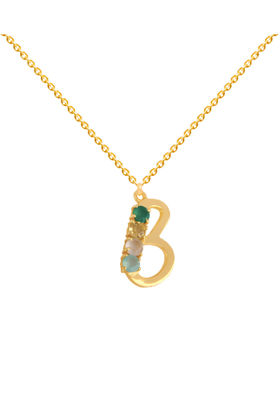 Colgante dorado multicolor inicial B