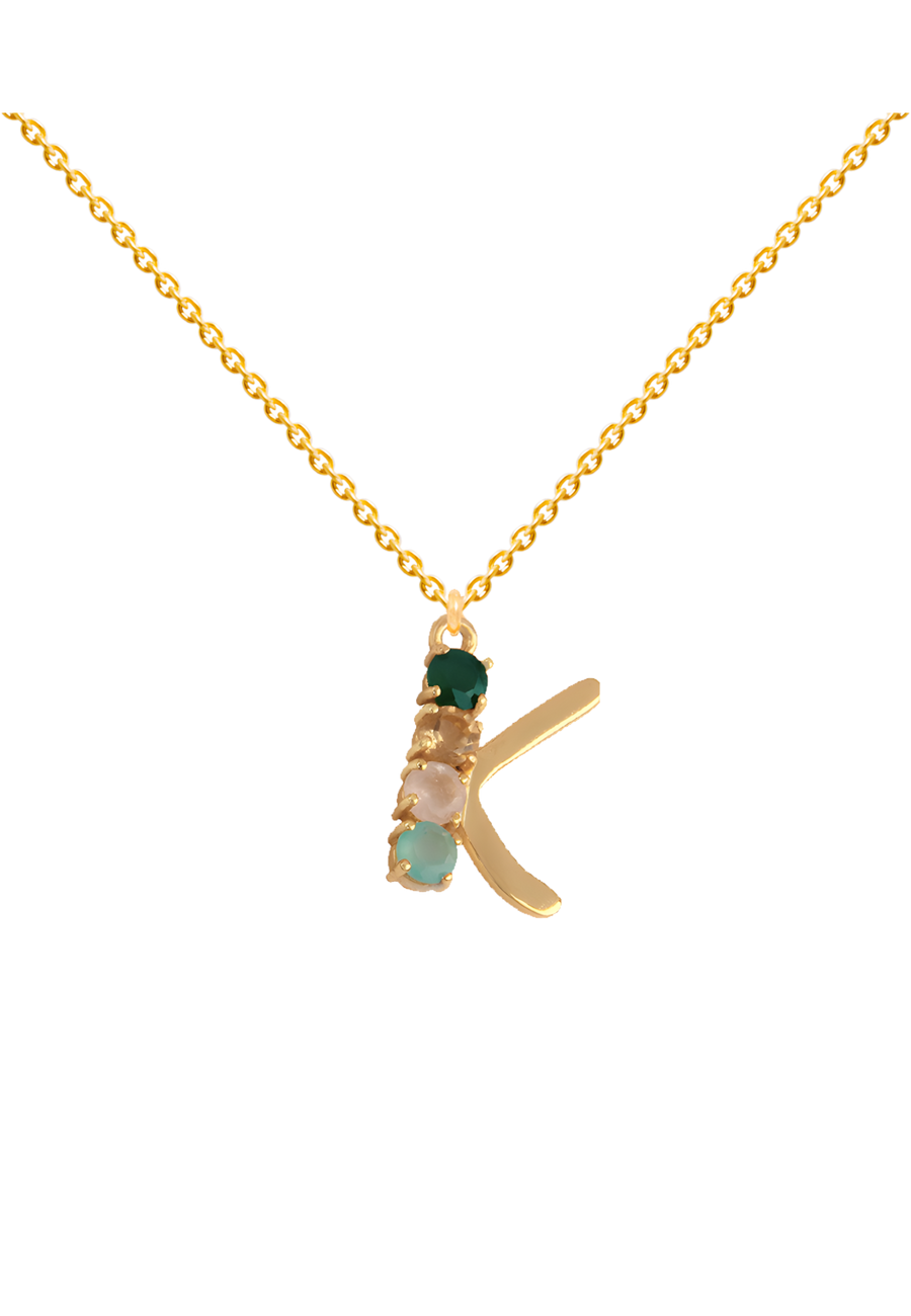 Colgante dorado inicial K Lavani Jewels