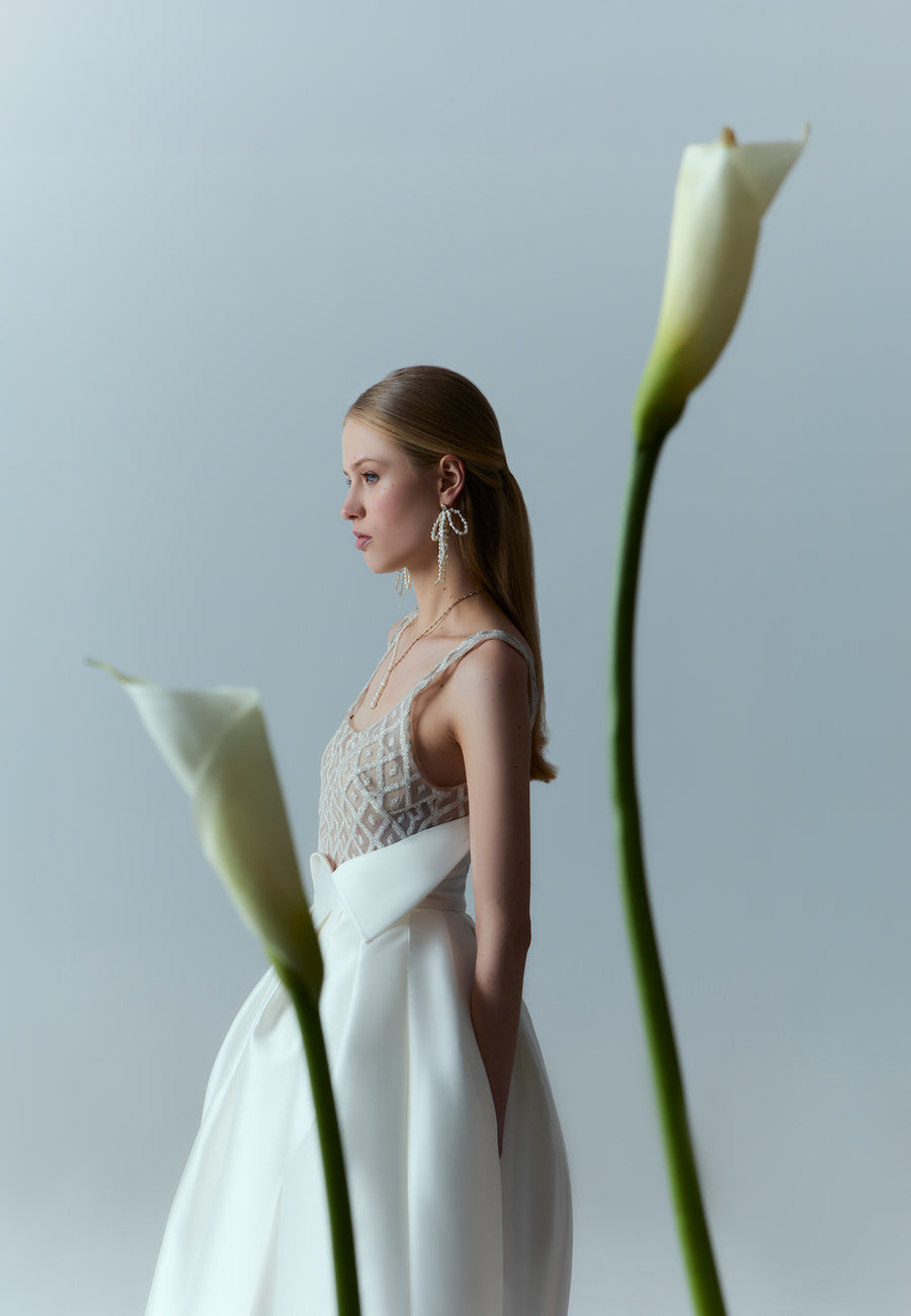 Aurora Pearl Bow Earrings