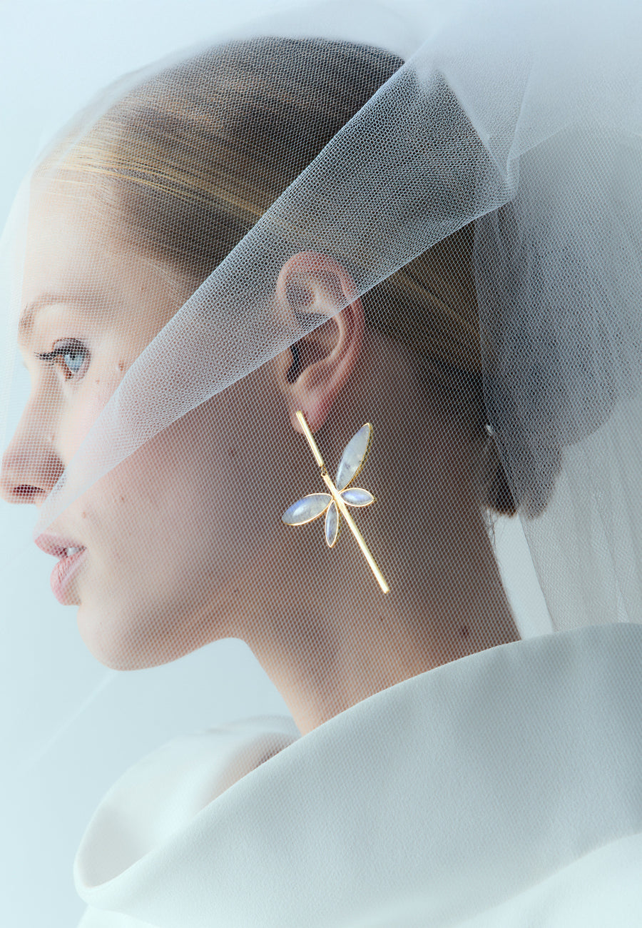 Daphne White Earrings