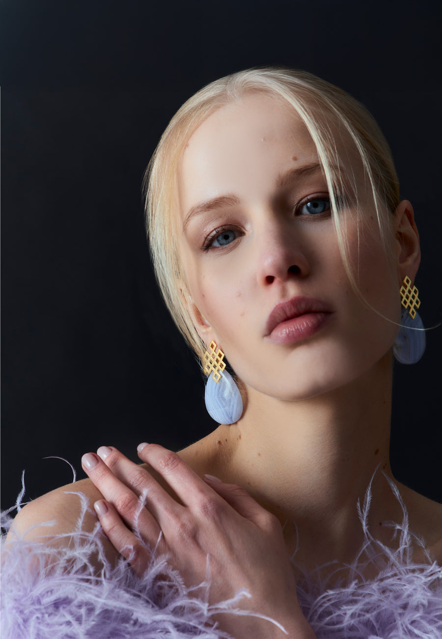 Pendientes Endless Knot Azul