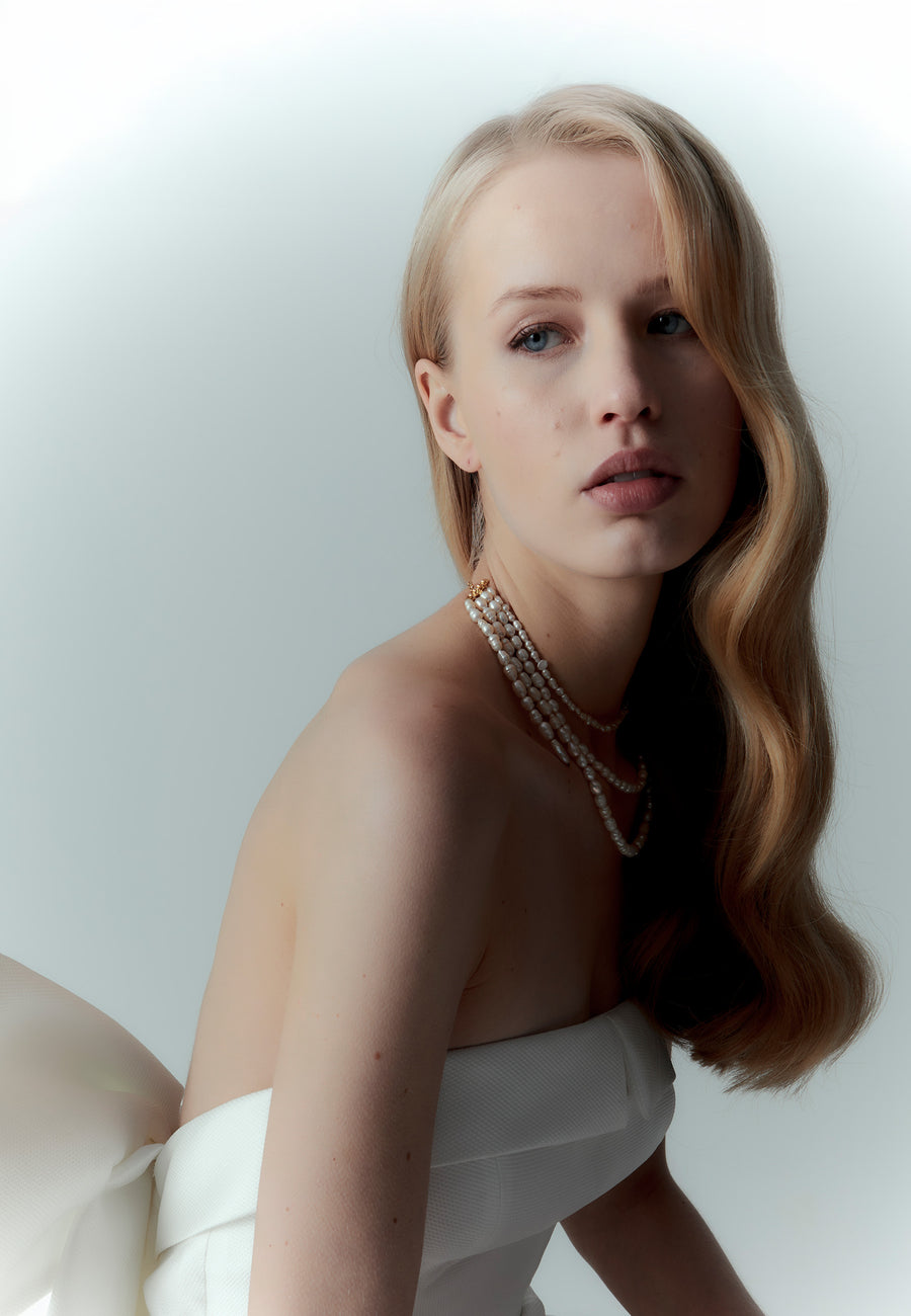 Collar triple Cyra Perlas