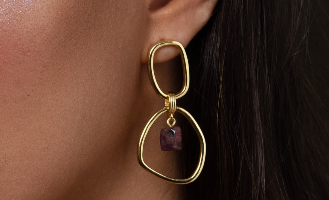 pendientes y anillos con amatista