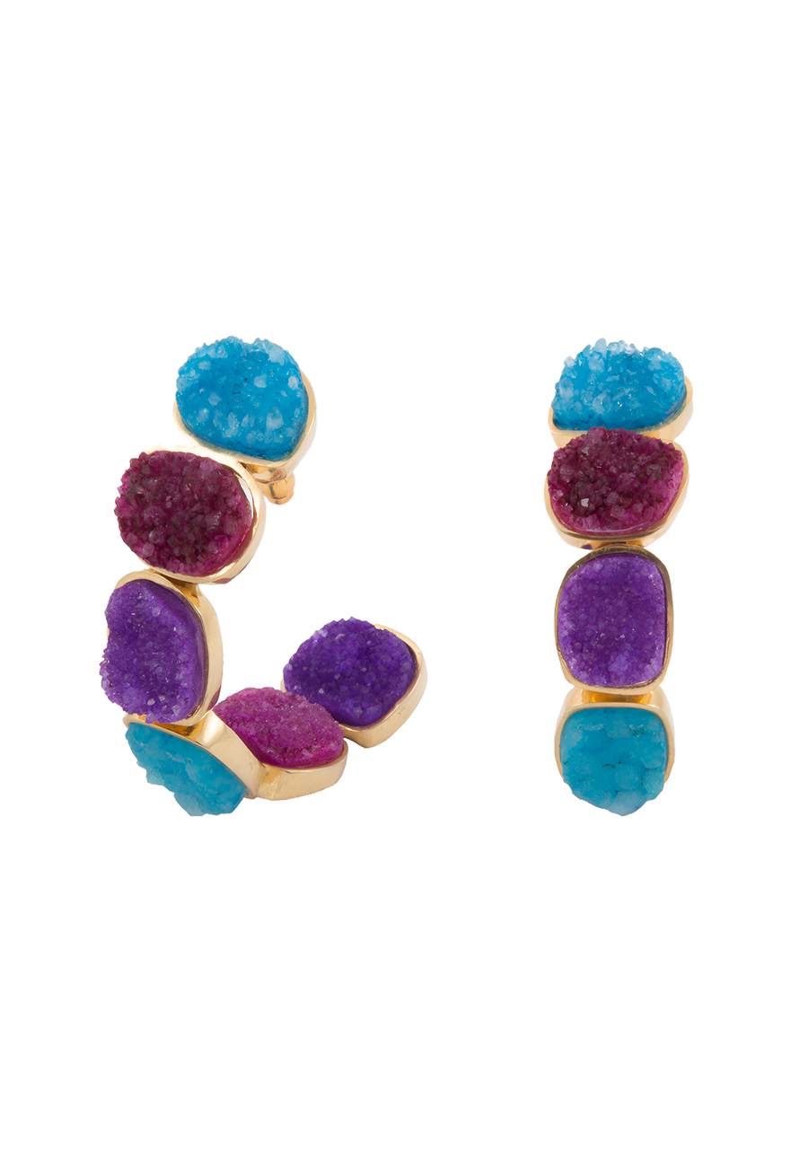 Pendientes buganvilla y turquesa Lavani Rainbow Multicolor