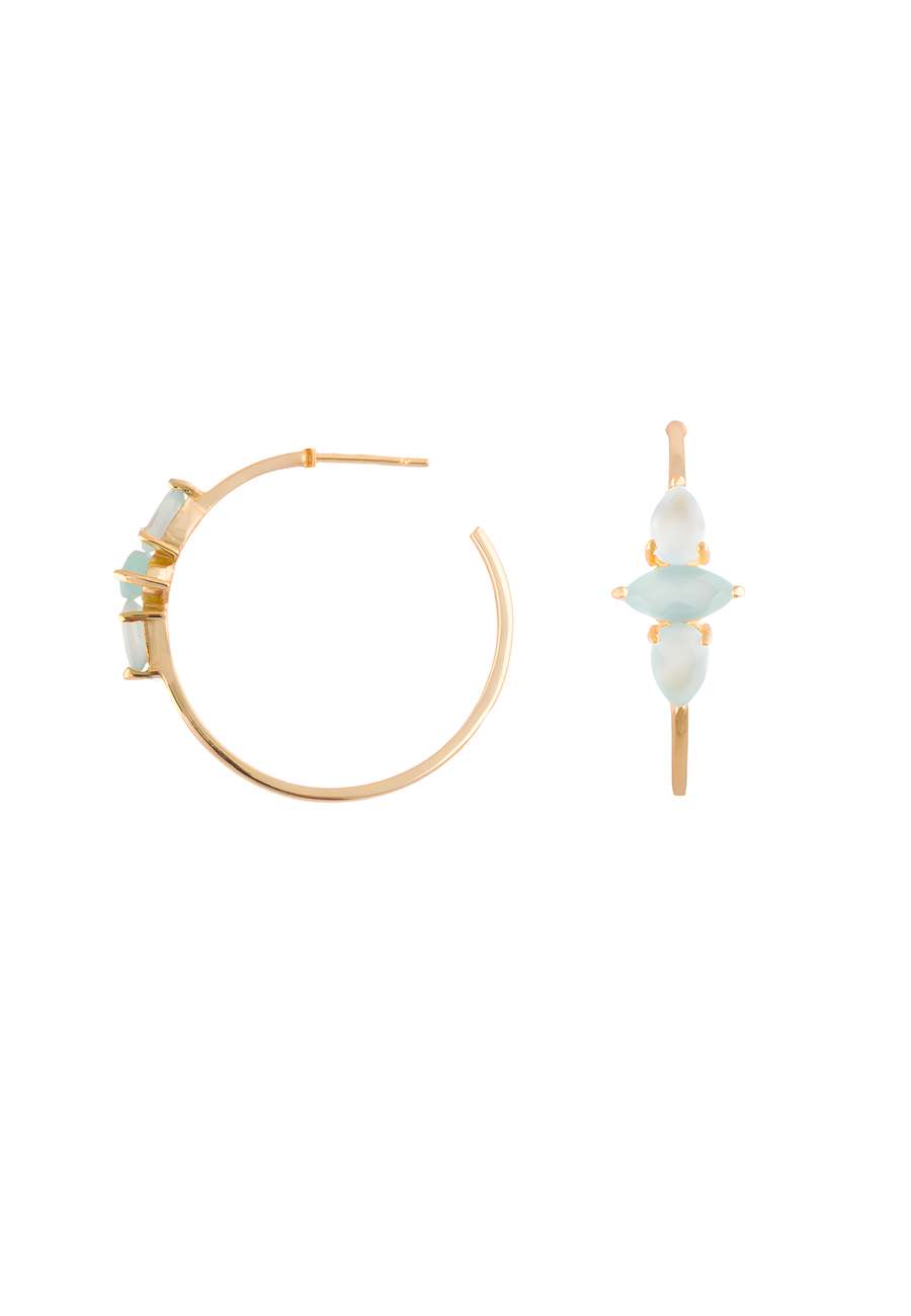 Aros con piedras aguamarina Lavani