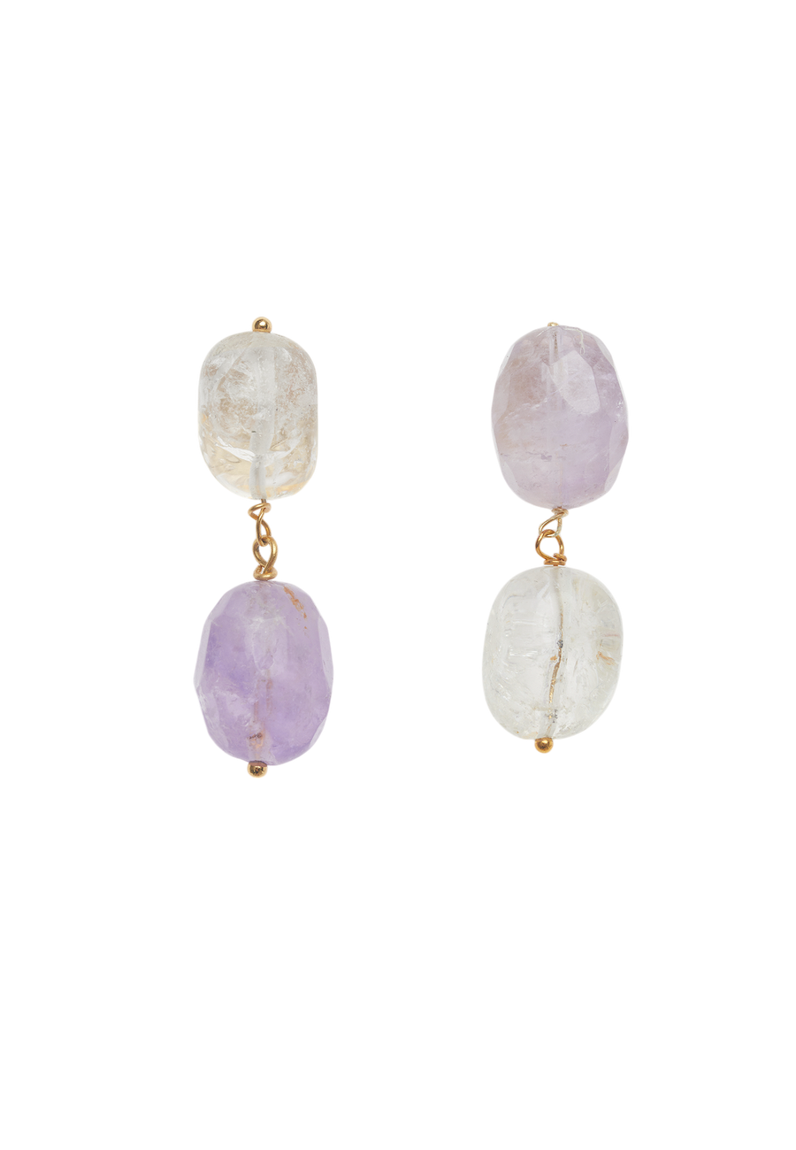Pendientes Elva morados y blancos