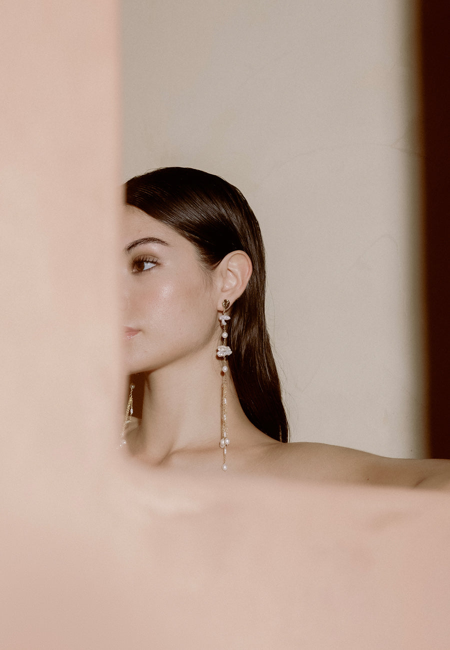 pendientes de perlas colgantes