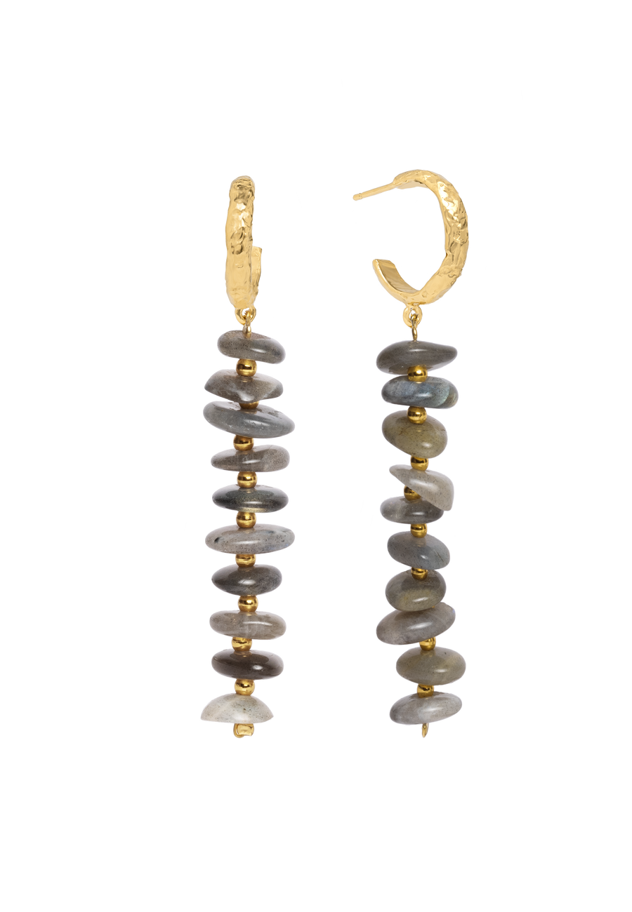 pendientes de piedras gris