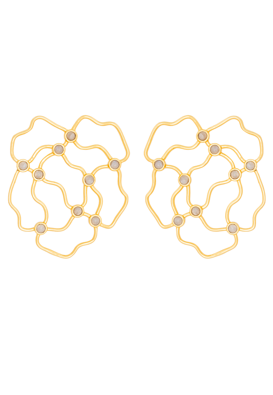 Pendientes Aesthetic con forma de nebulosa y pequeñas piedras piedraluna
