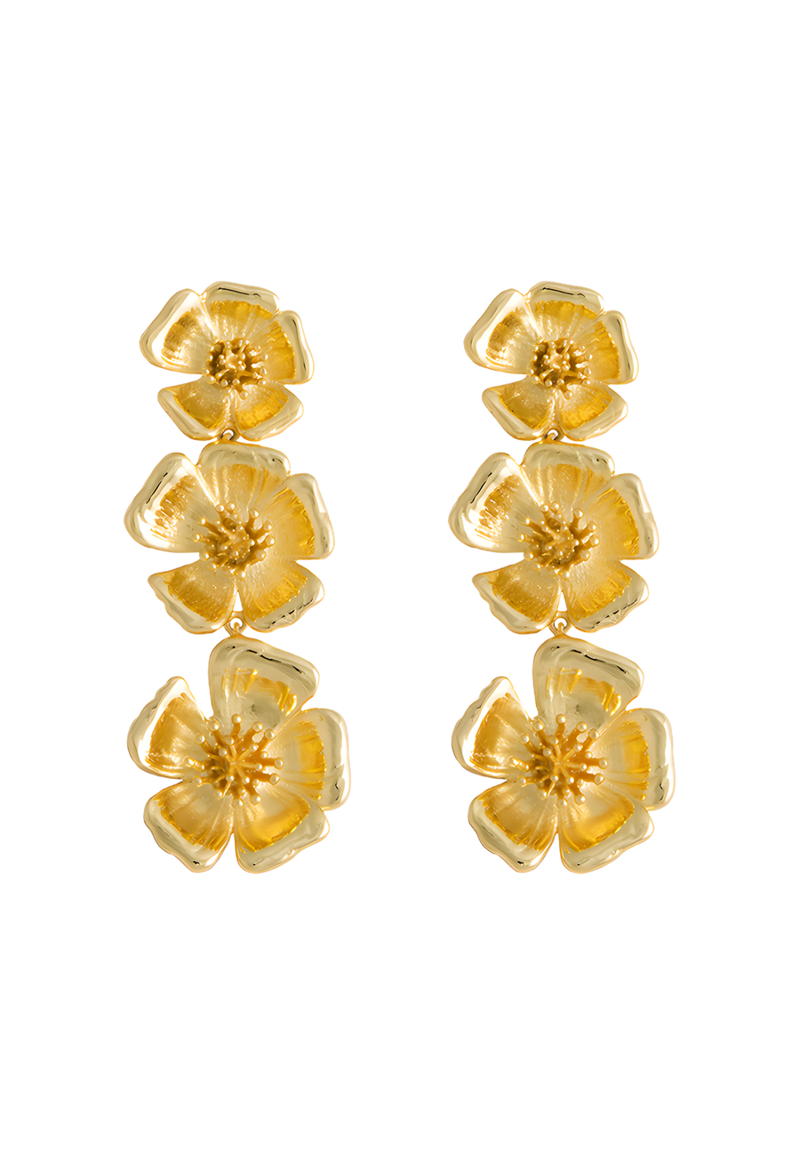 Pendientes largos flores
