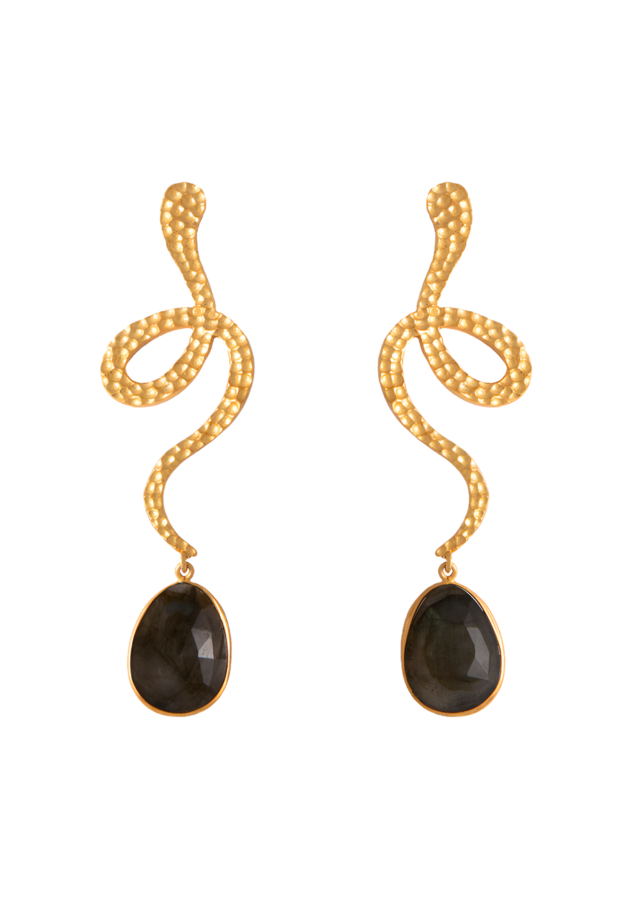 Pendientes Thar con forma de serpiente Gris