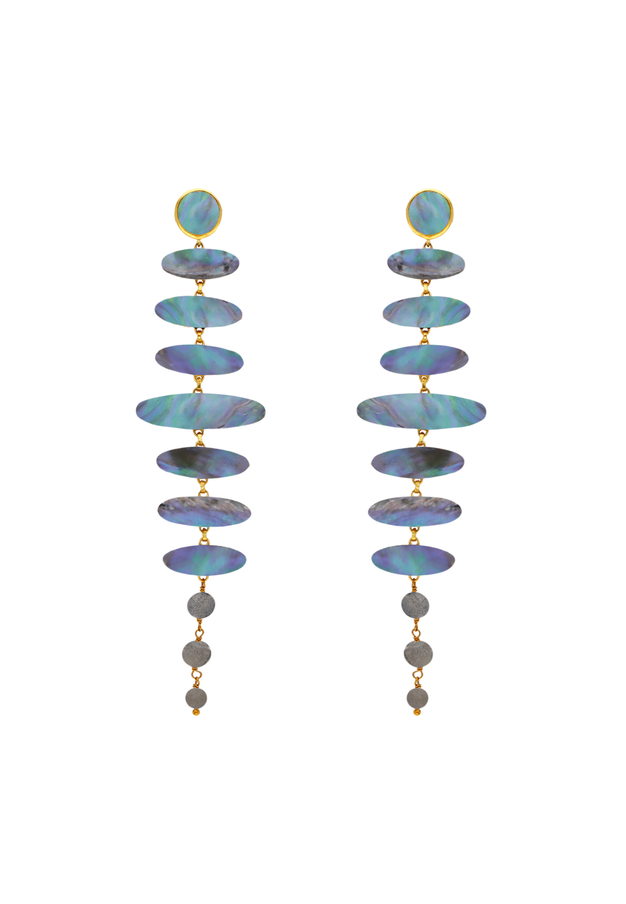 Foto de pendientes Zenith hechos con Madreperla Abalónica