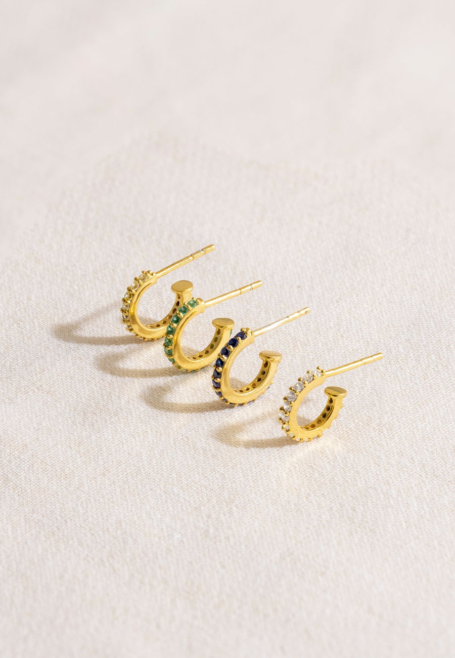 Eclectic Shine Small Fuchsia Hoops