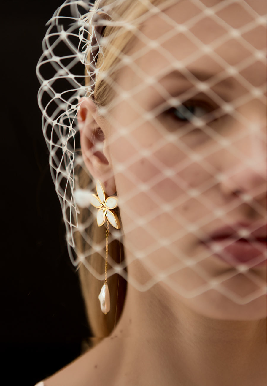 Boucles d'oreilles Lotus Blanc
