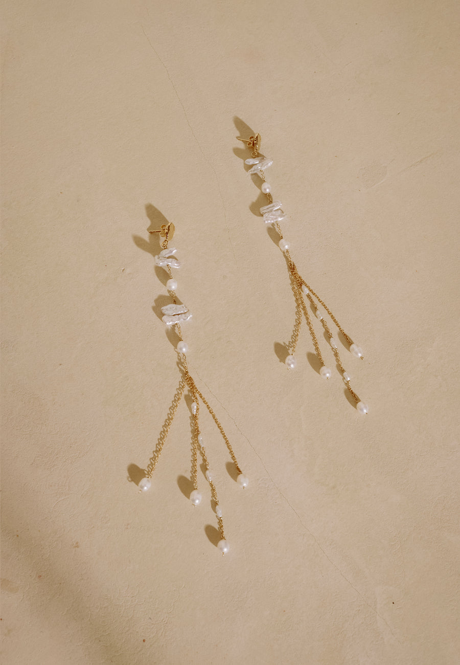 pendientes de perlas colgantes