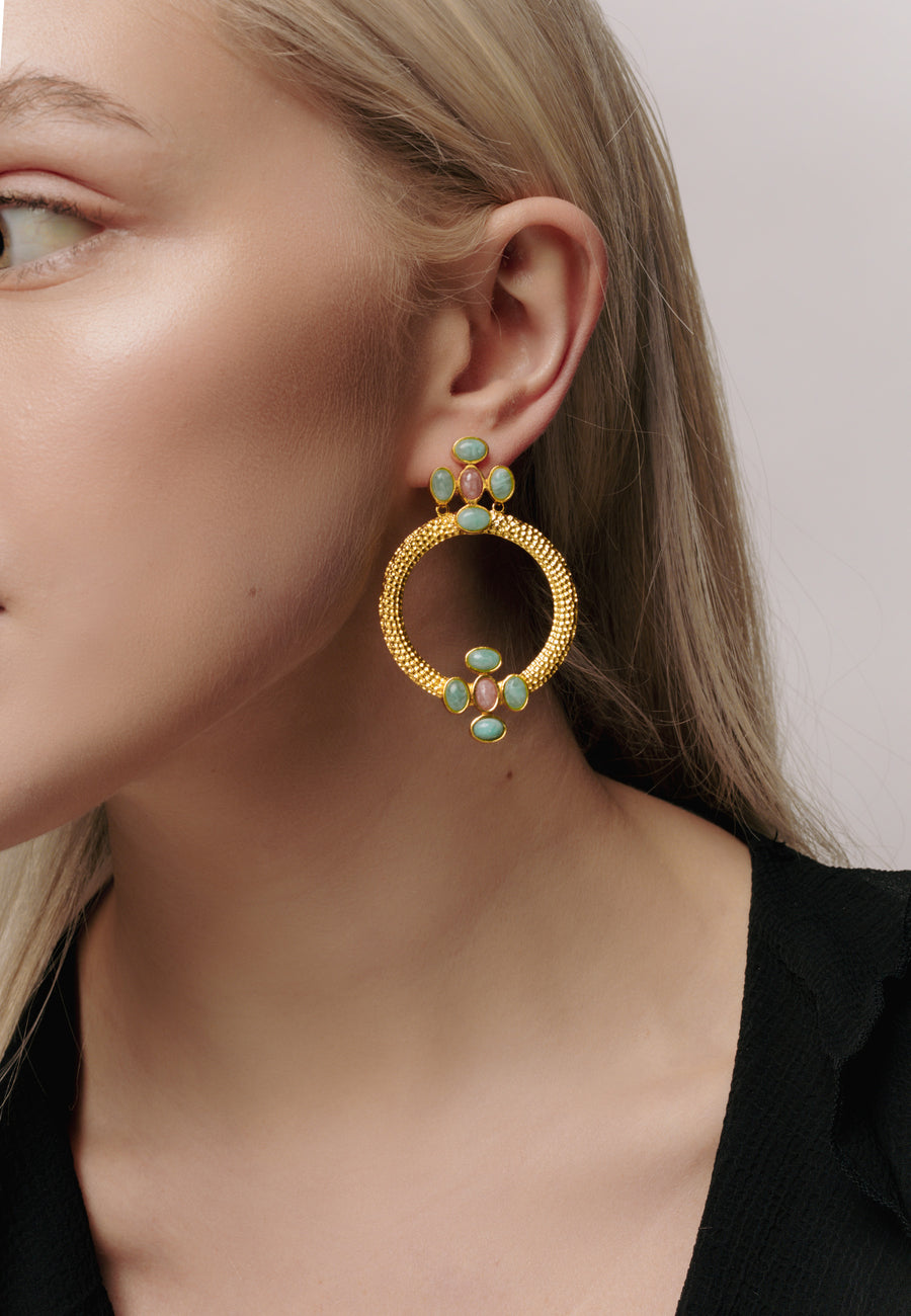 Pendientes Madison Verde Rosa