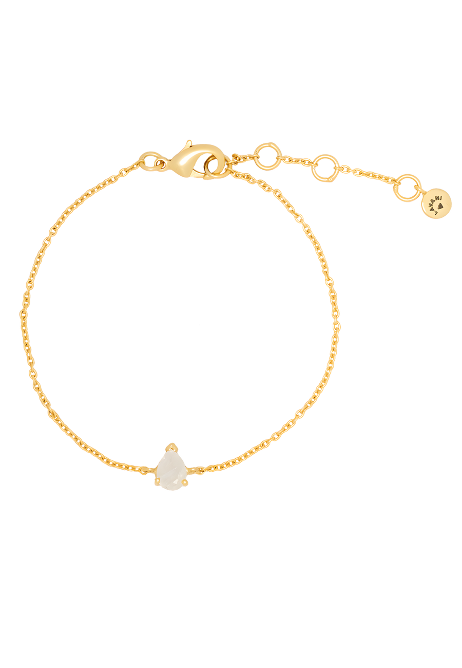 Pulsera minimalista con piedra en forma de gota