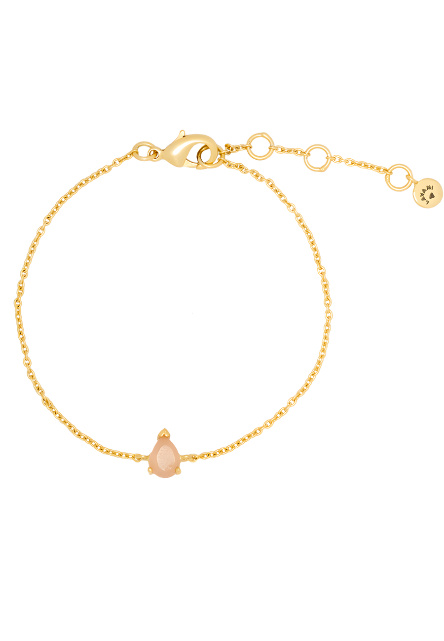 Pulsera rosa bañada en oro de 24k