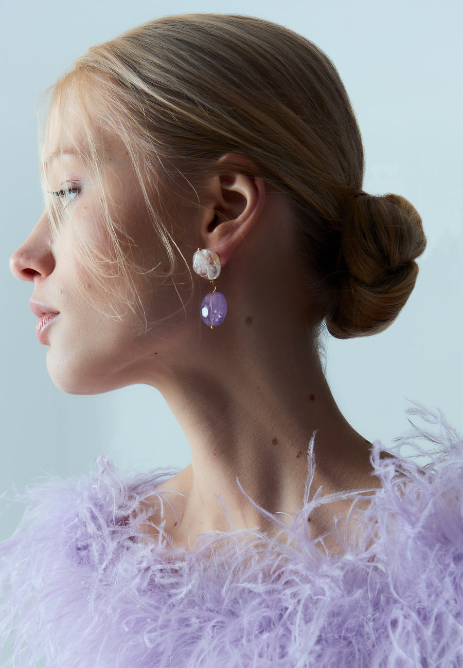 Boucles d'oreilles Elva violettes