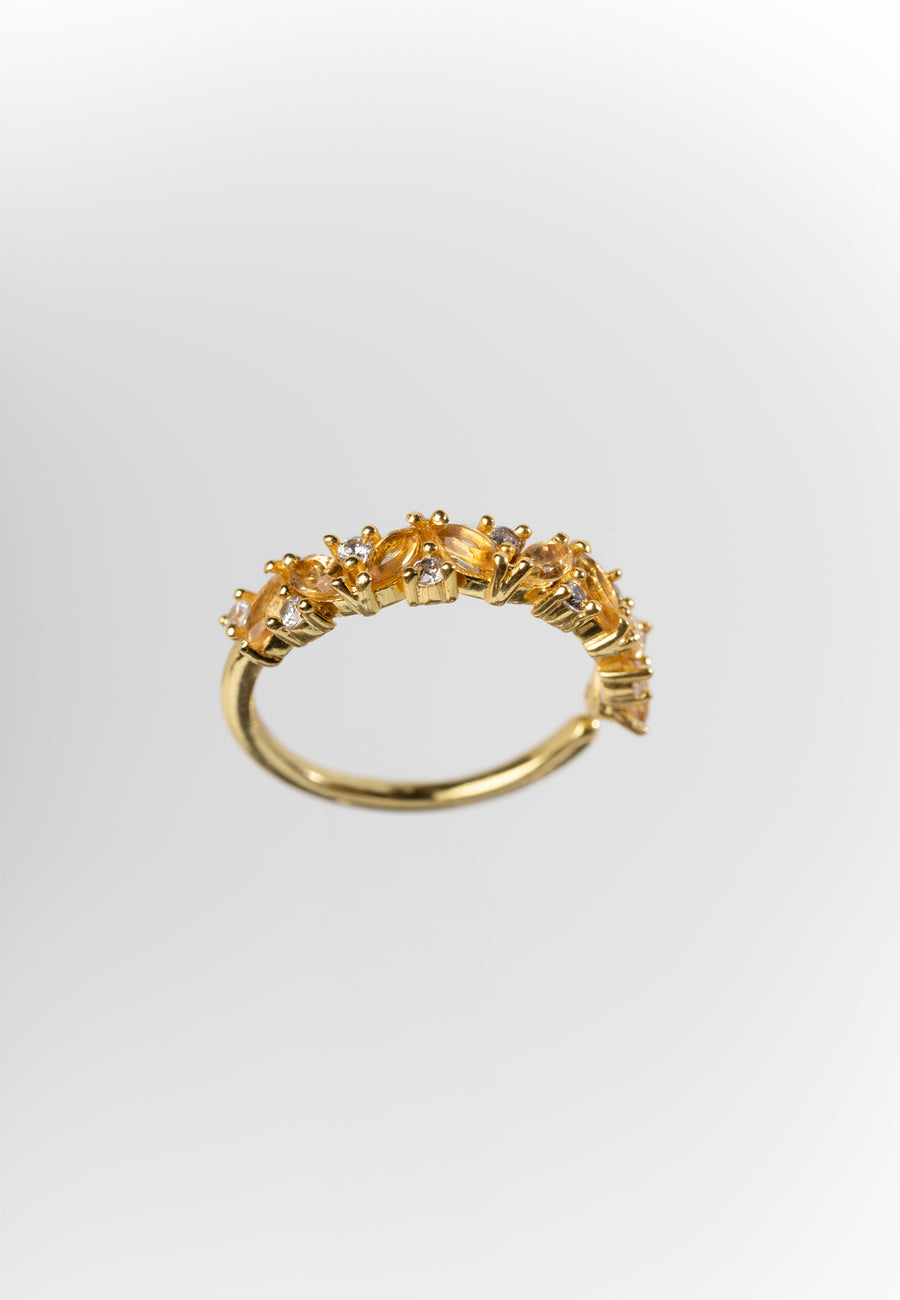 Anillo de la piedra de nacimiento citrino del mes de noviembre