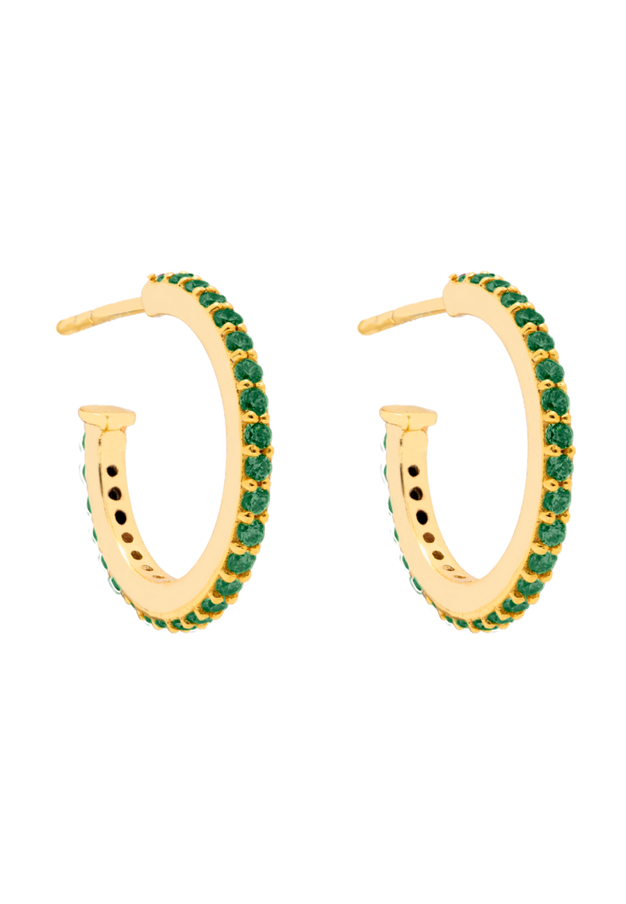 Eclectische Shine Big Green Hoops