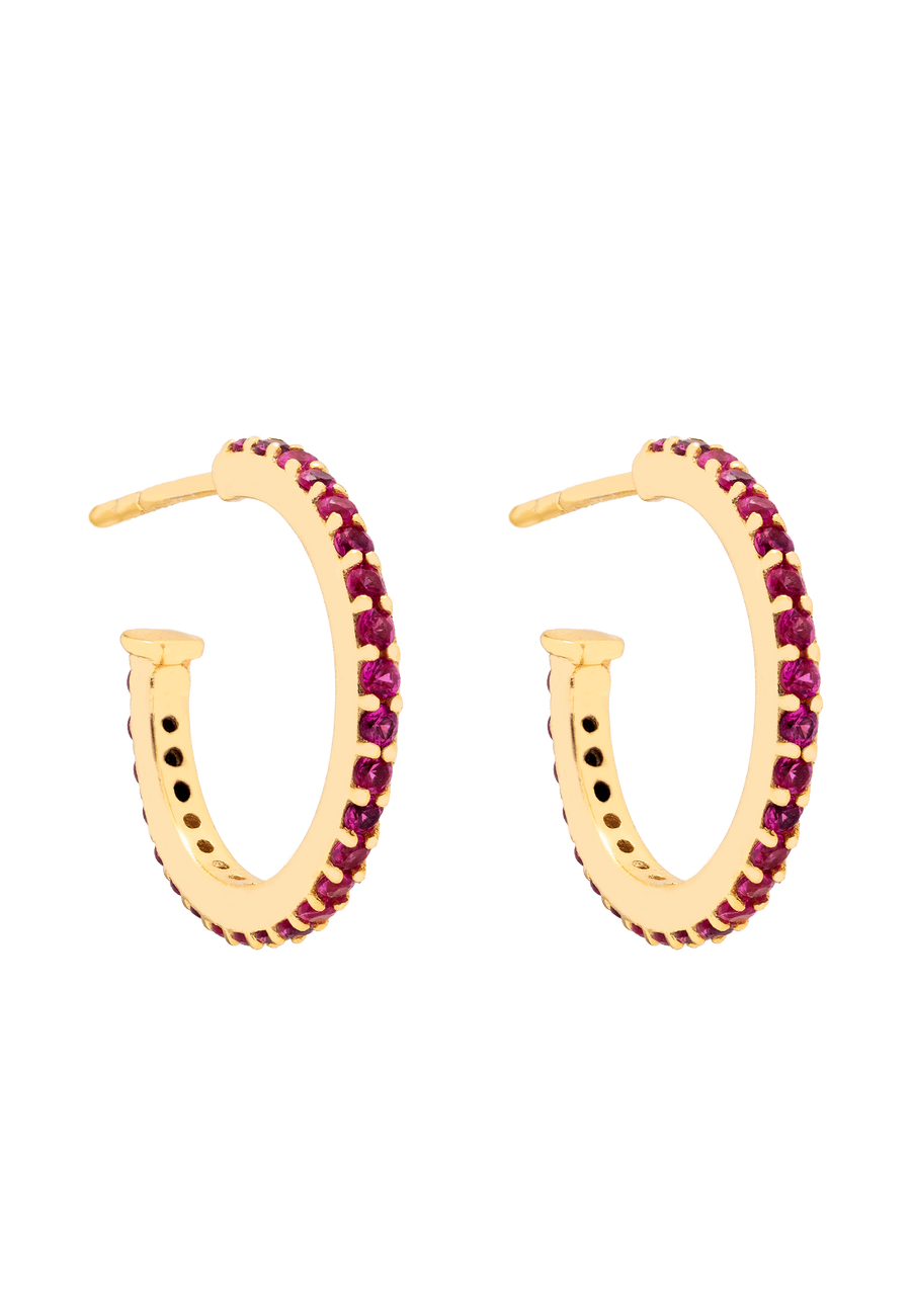 Eclectic Shine Big Fuchsia Hoops