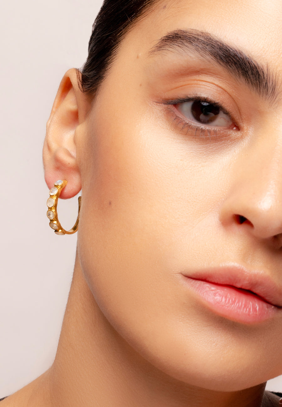 Boucles d'oreilles blanches Halley