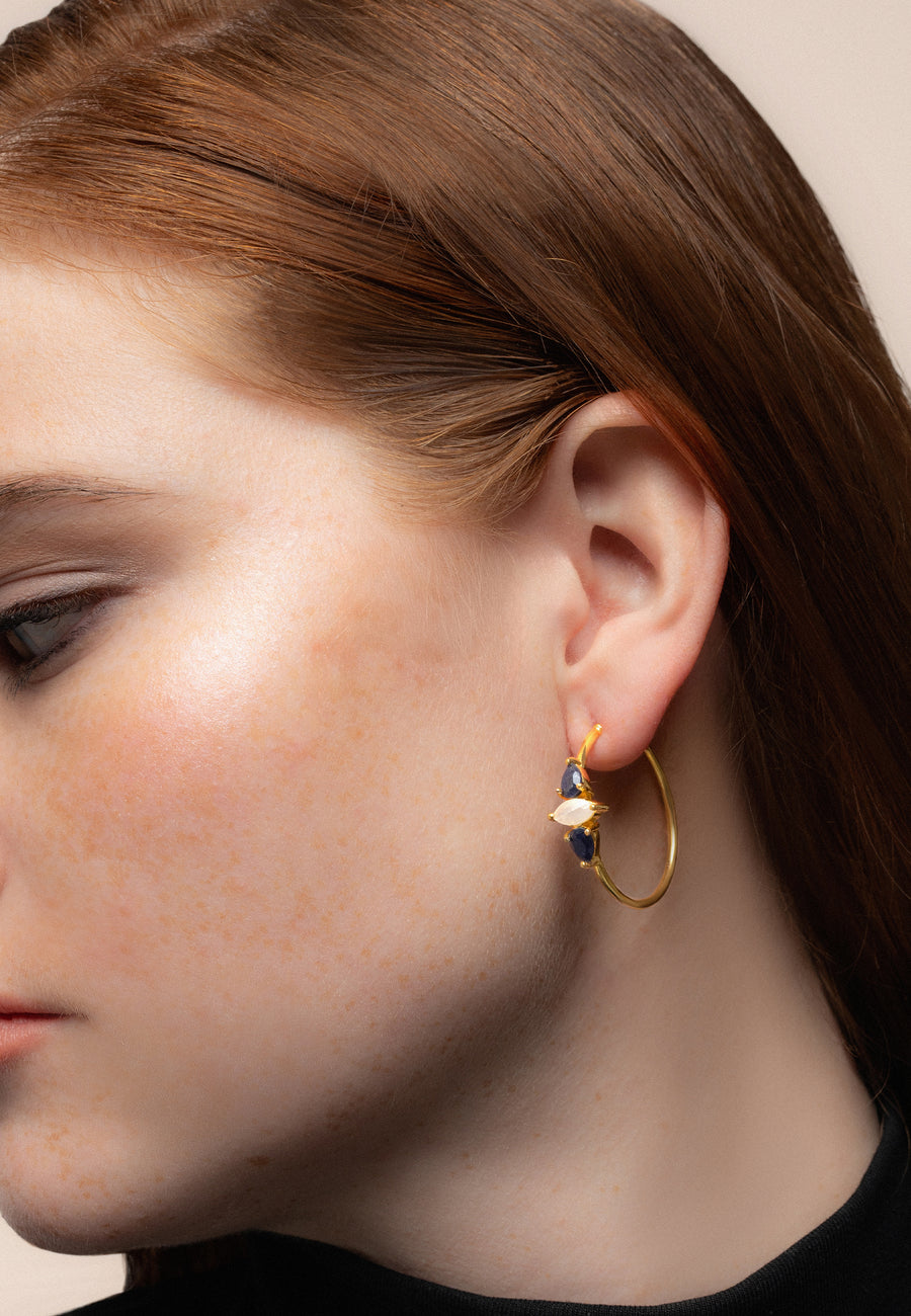 Aros Kasia Azul y blanco